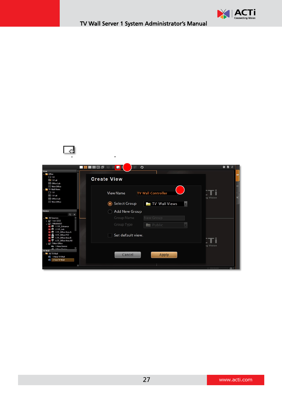 ACTi TV Wall Server 1 V1.0.05 User Manual | Page 27 / 35