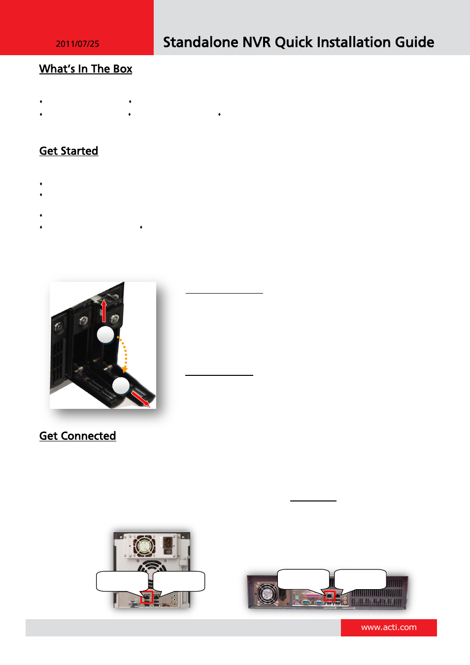 ACTi GNR-3000 User Manual | 2 pages