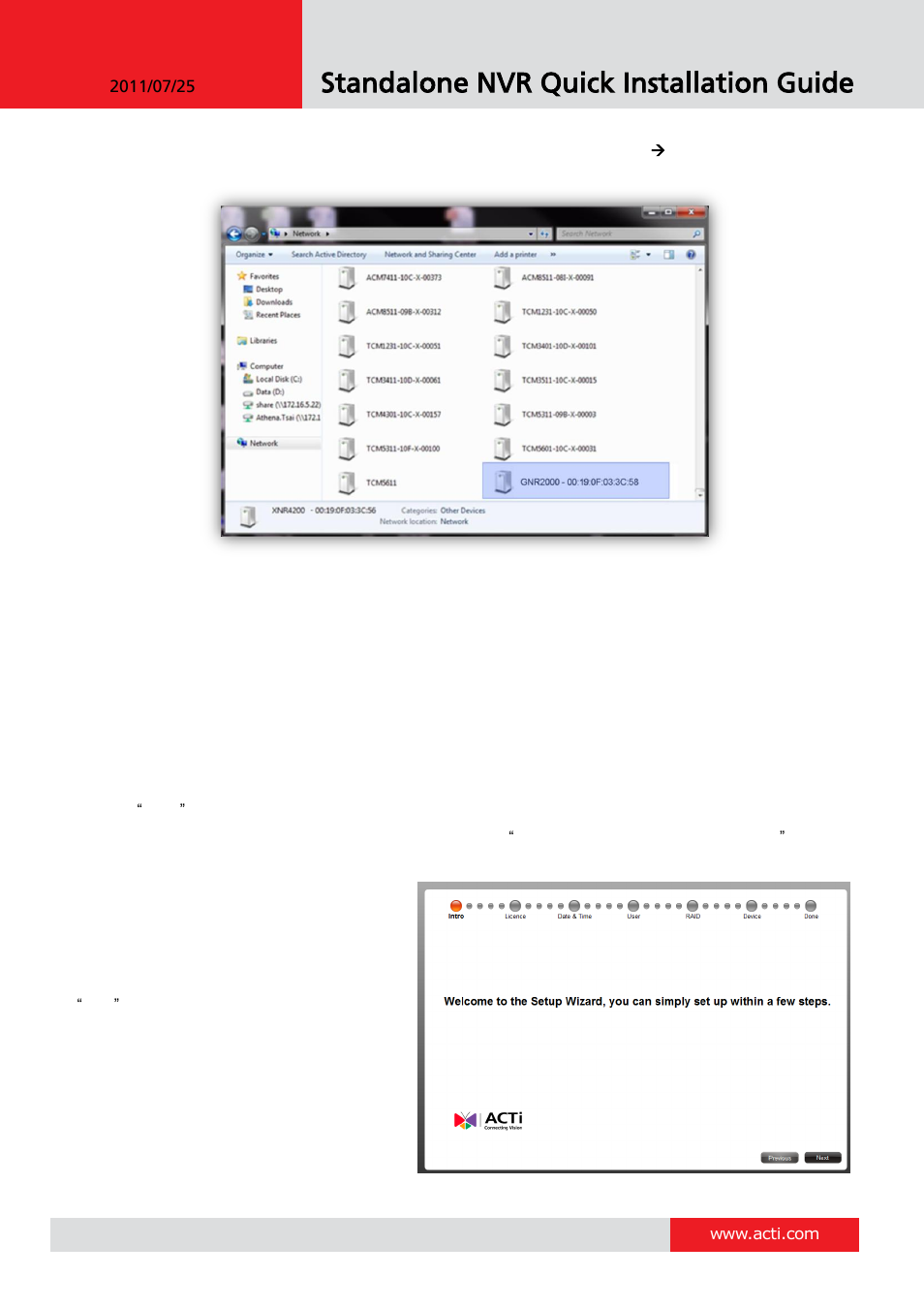 Standalone nvr quick installation guide | ACTi GNR-3000 User Manual | Page 2 / 2