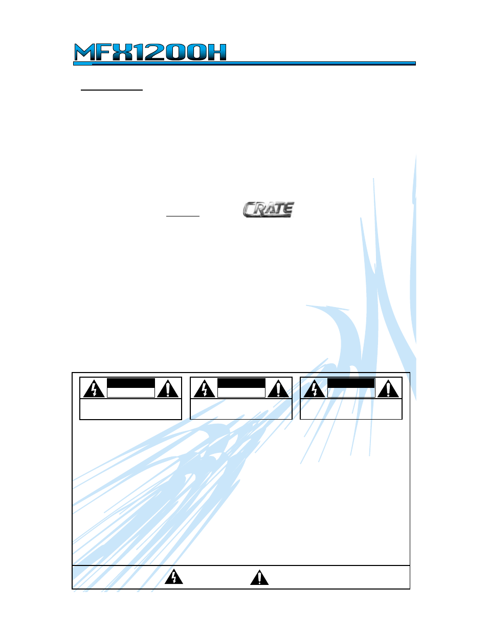 Crate Amplifiers MFX1200 User Manual | Page 2 / 8