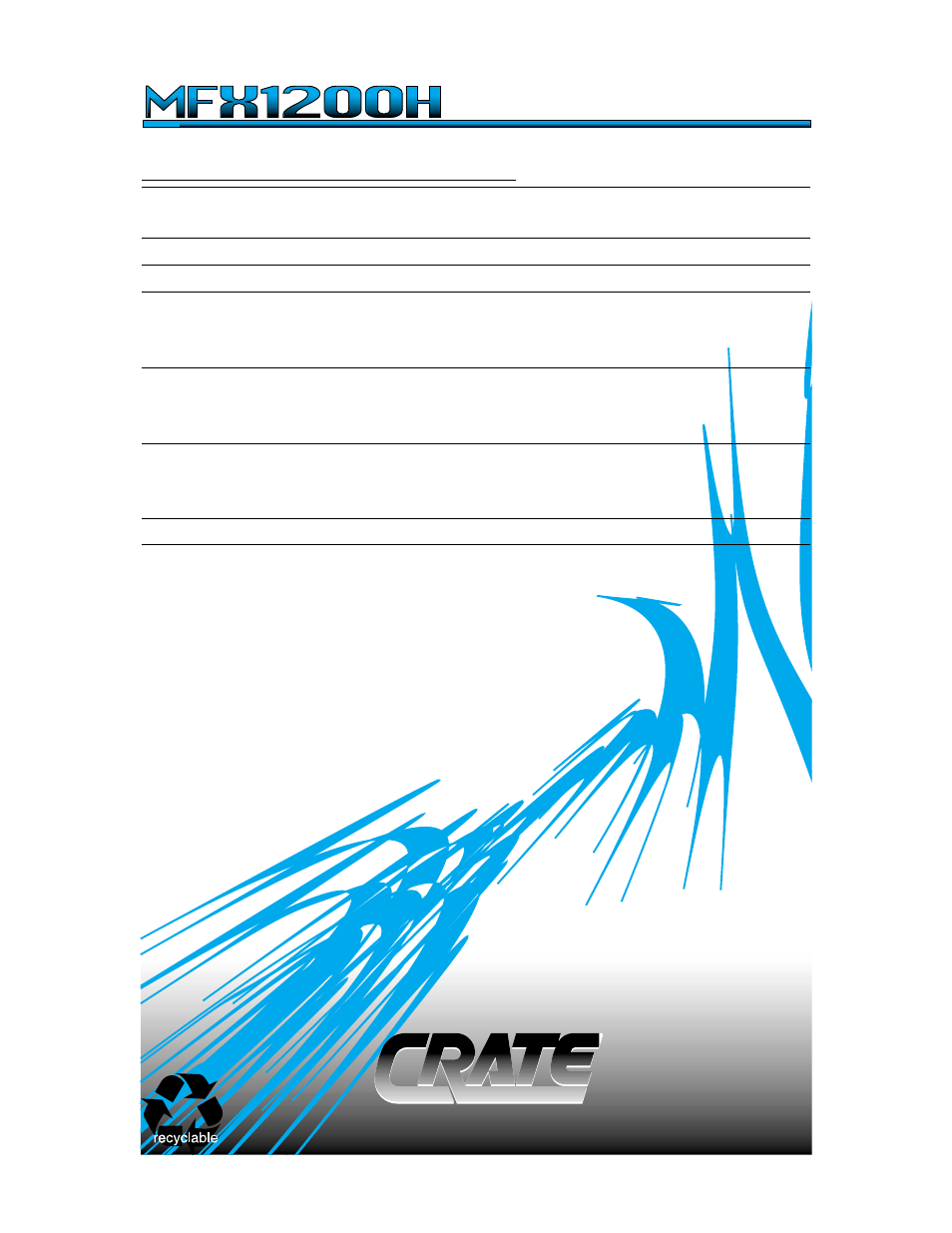 Crate, Guitar amplifier | Crate Amplifiers MFX1200 User Manual | Page 8 / 8