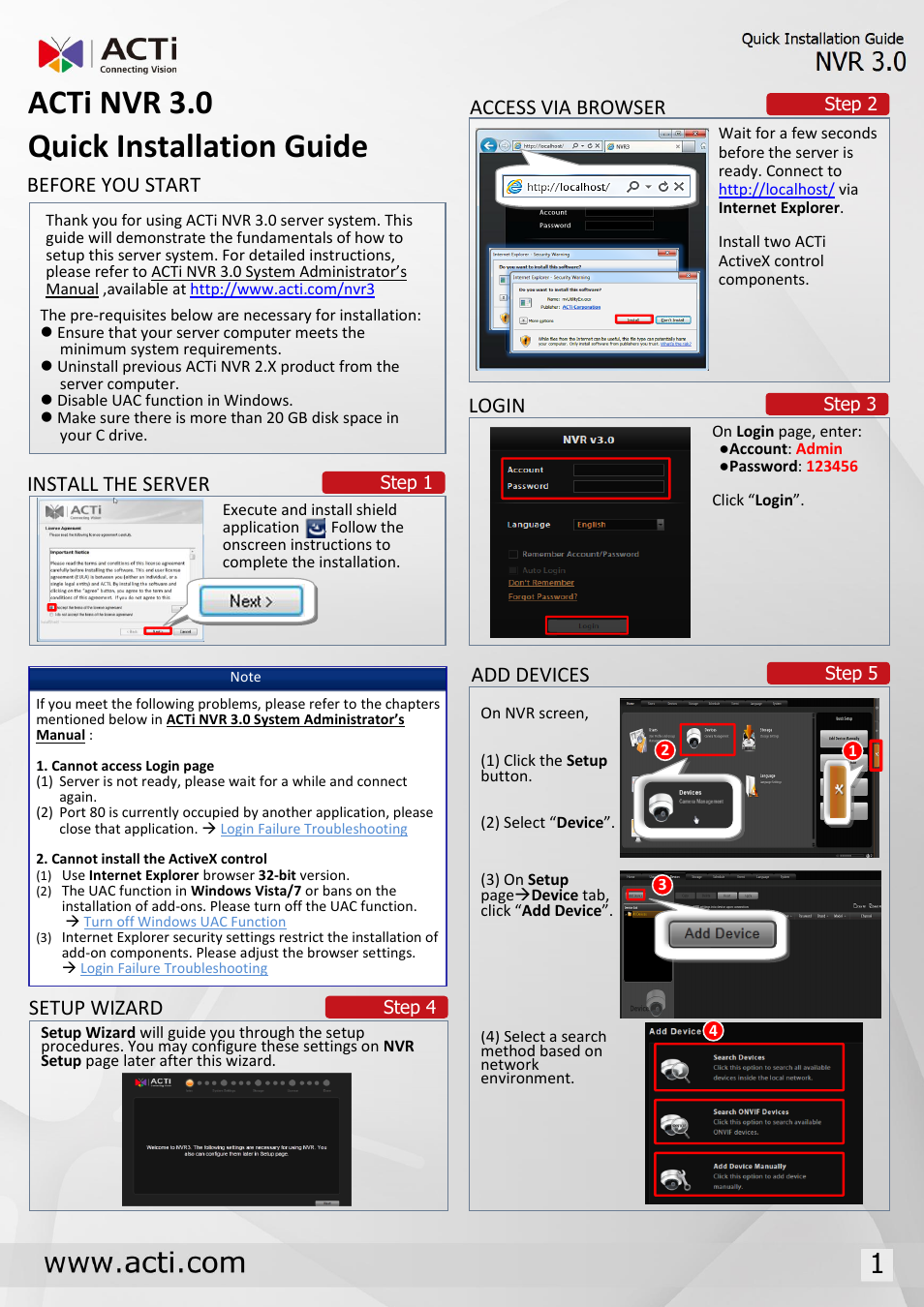 ACTi NVR 3 User Manual | 2 pages
