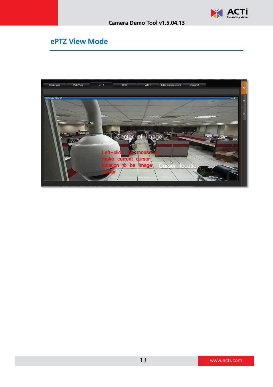 Eptz view mode | ACTi Camera_Demo_Tool V1.5.04.13 User Manual | Page 13 / 18