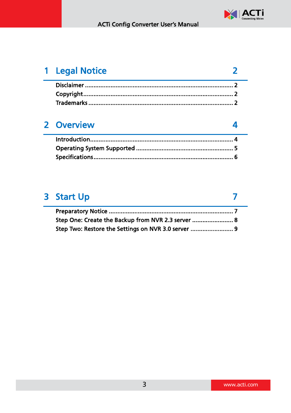 ACTi Config Converter V1.0.0 User Manual | Page 3 / 10