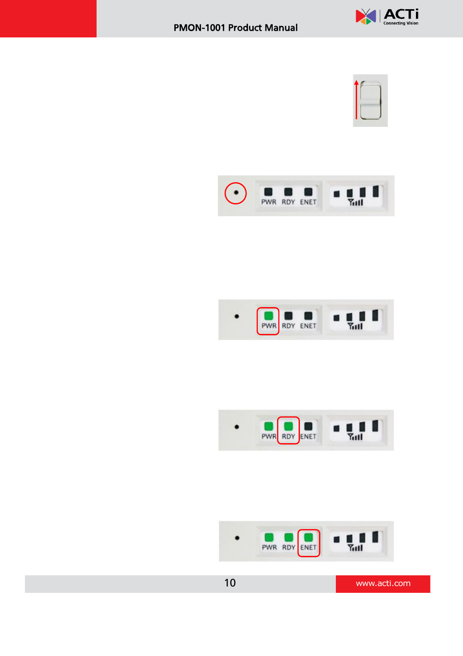 Pmon-1001 product manual | ACTi PMON-1001 User Manual | Page 10 / 20