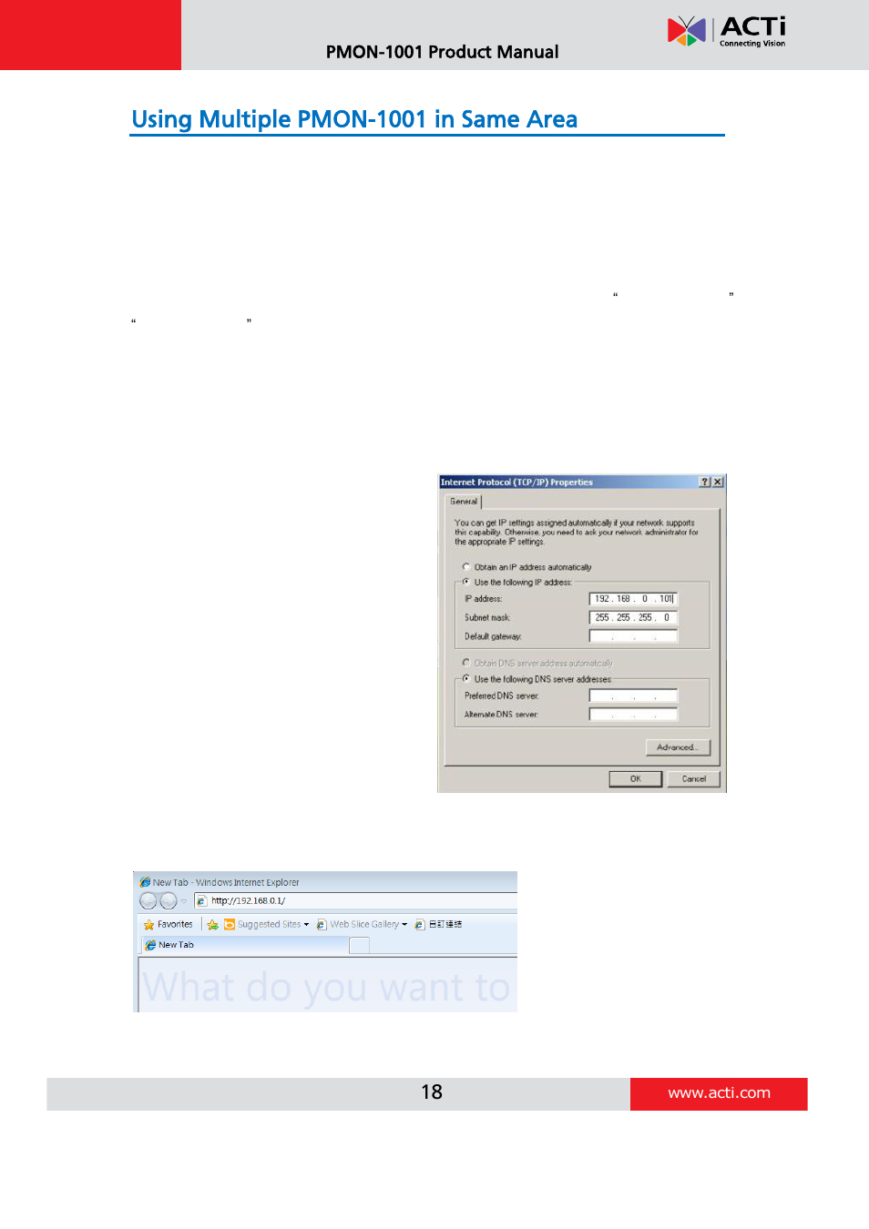 Using multiple pmon-1001 in same area | ACTi PMON-1001 User Manual | Page 18 / 20