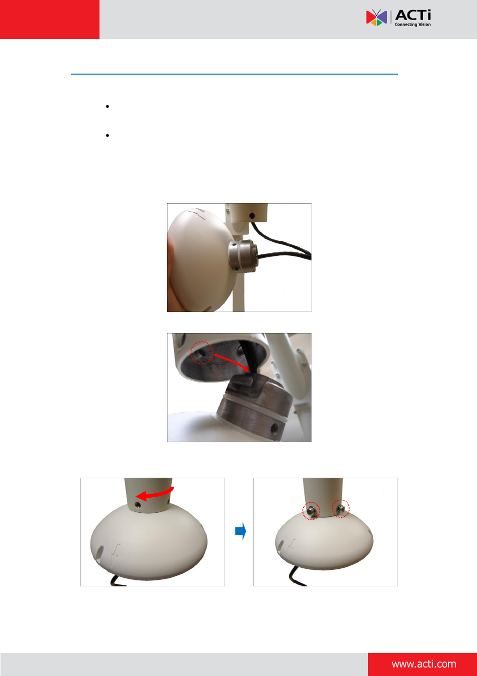 Step 3: attach the mount | ACTi PCDK-0001 User Manual | Page 13 / 22