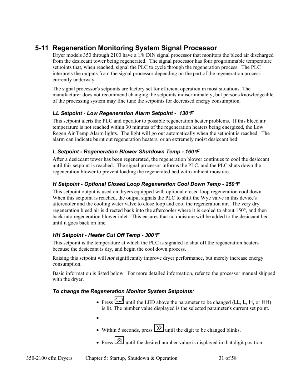 11 regeneration monitoring system signal processor | AEC WD 350 through WD3000 Dehumidifying Dryers User Manual | Page 32 / 59