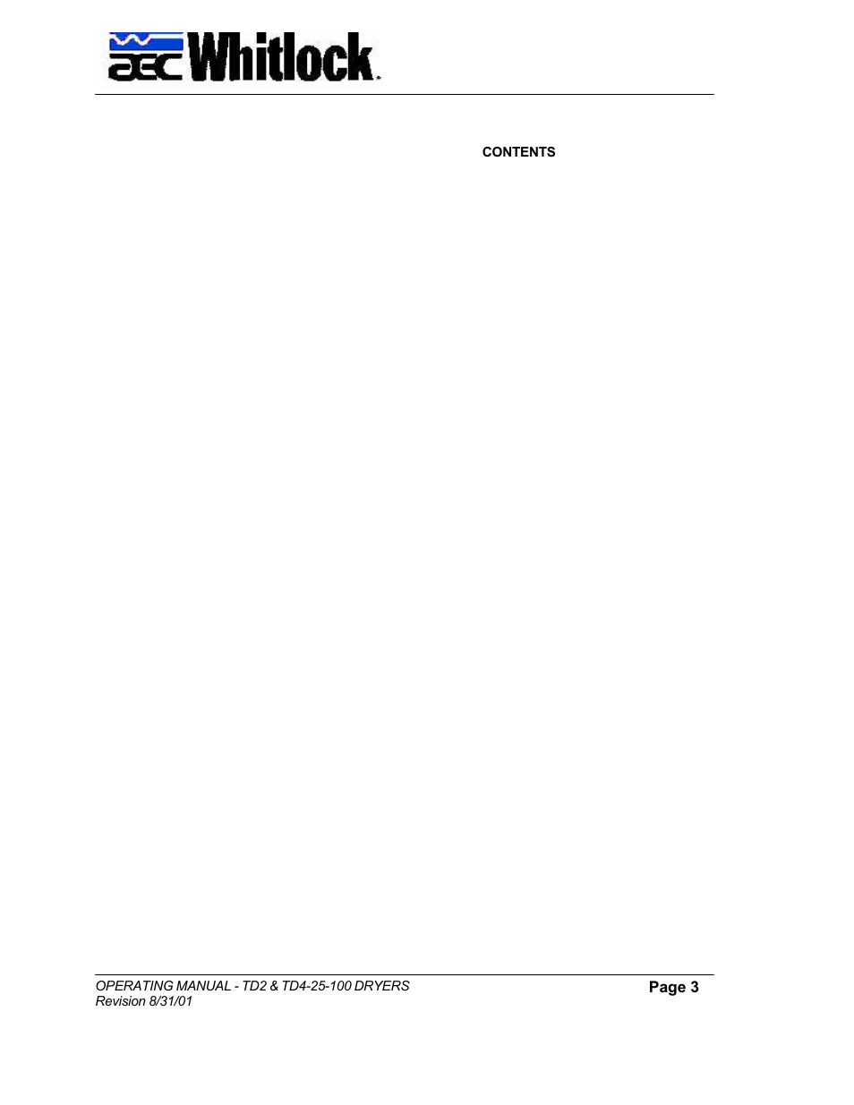 AEC TD Floor Mount Dryers User Manual | Page 3 / 20