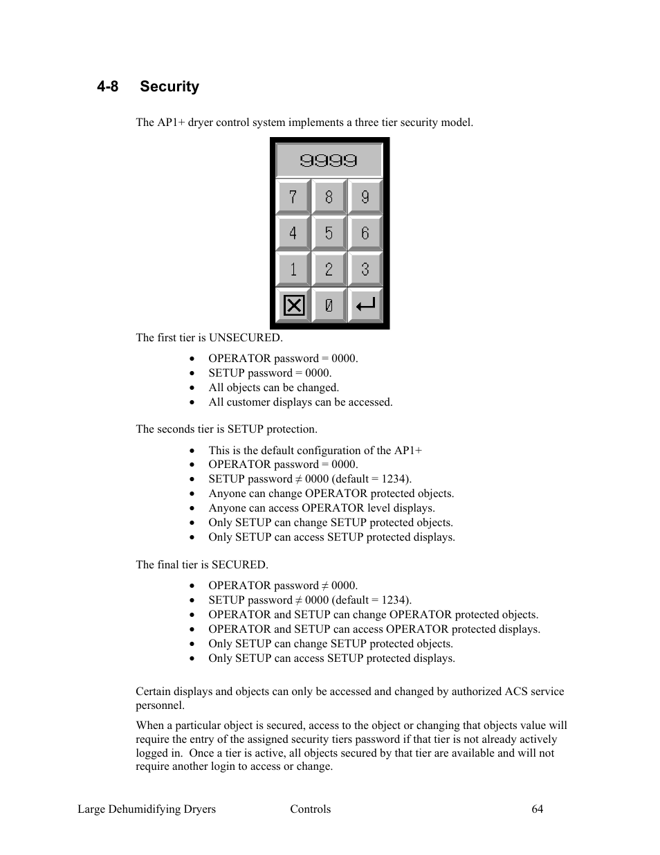 8 security | AEC AP Series Large Dehumidifying Dryer User Manual | Page 65 / 100