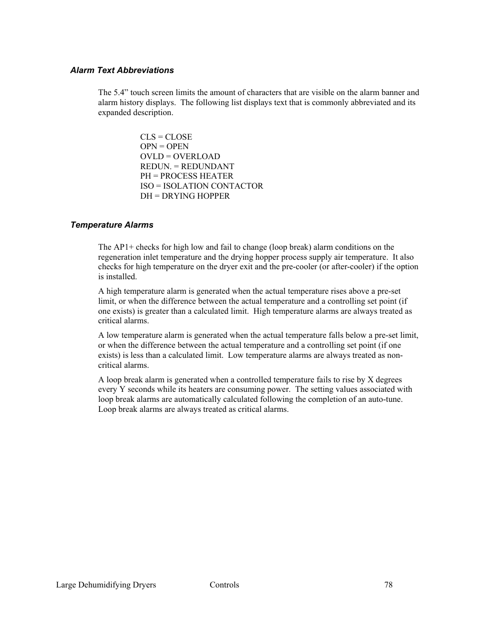 AEC AP Series Large Dehumidifying Dryer User Manual | Page 79 / 100