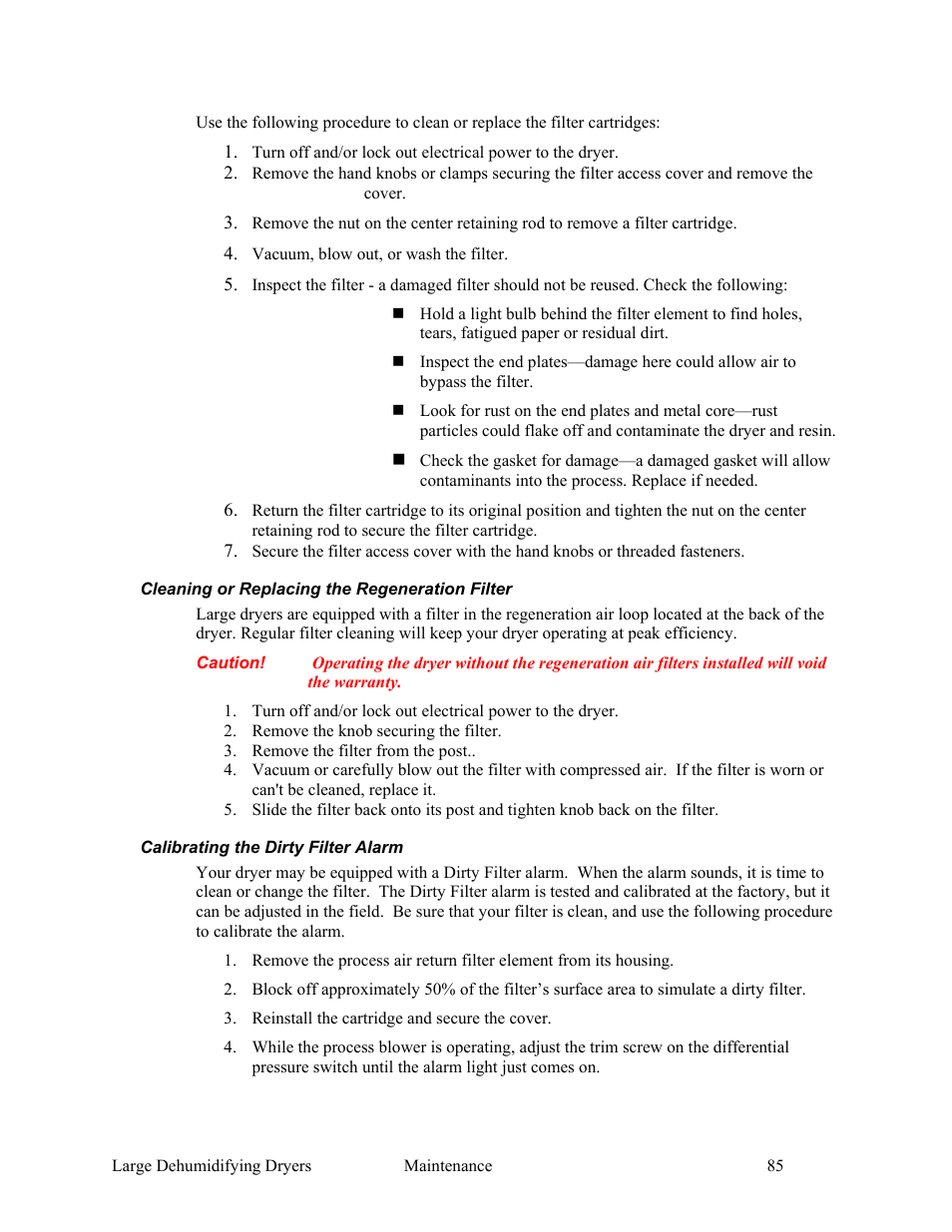 AEC AP Series Large Dehumidifying Dryer User Manual | Page 86 / 100