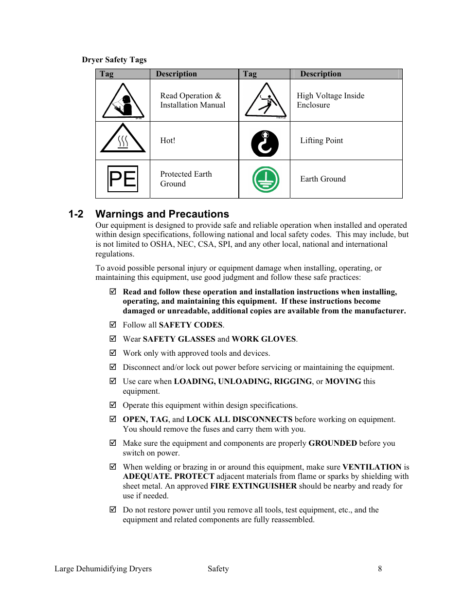 AEC AP Series Large Dehumidifying Dryer User Manual | Page 9 / 100