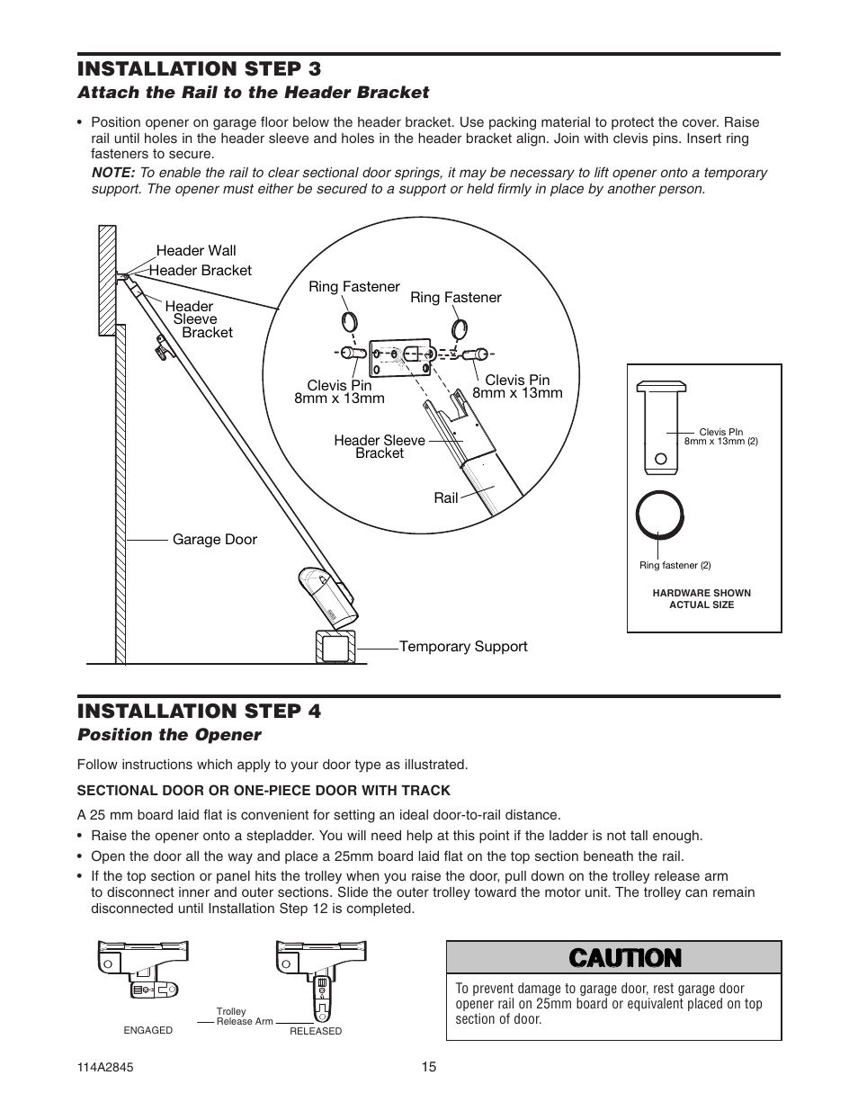 Wwarn arning ing caution caution, Installation step 3, Installation step 4 | B&D N1134 User Manual | Page 15 / 32