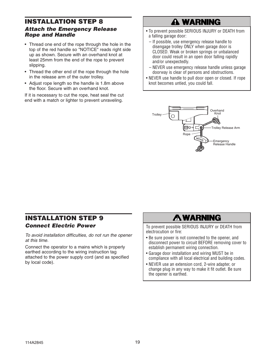 Wwarn arning ing caution caution warning warning | B&D N1134 User Manual | Page 19 / 32