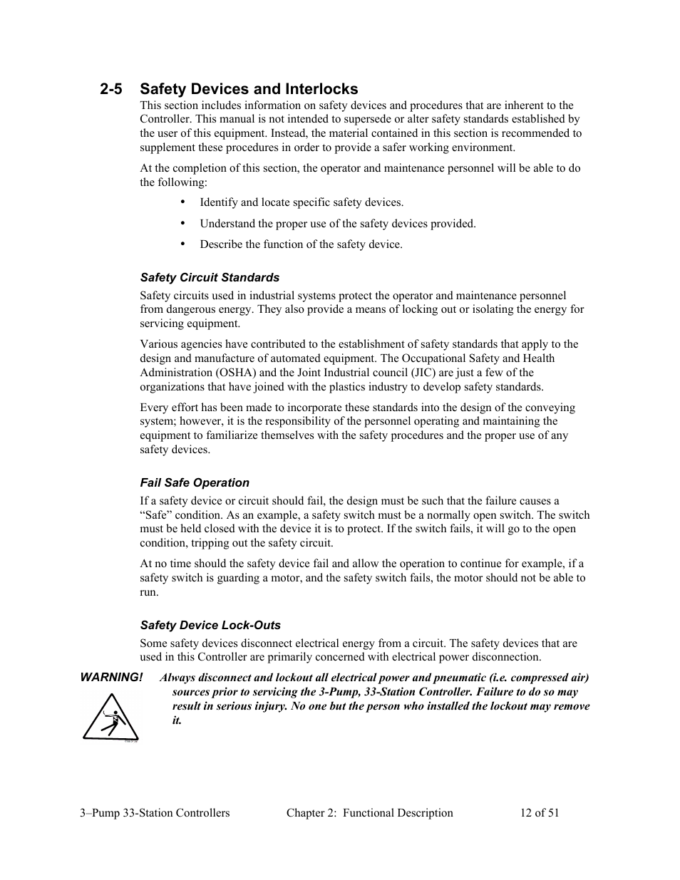 5 safety devices and interlocks | AEC 3-Pump 33-Station Controllers User Manual | Page 13 / 52