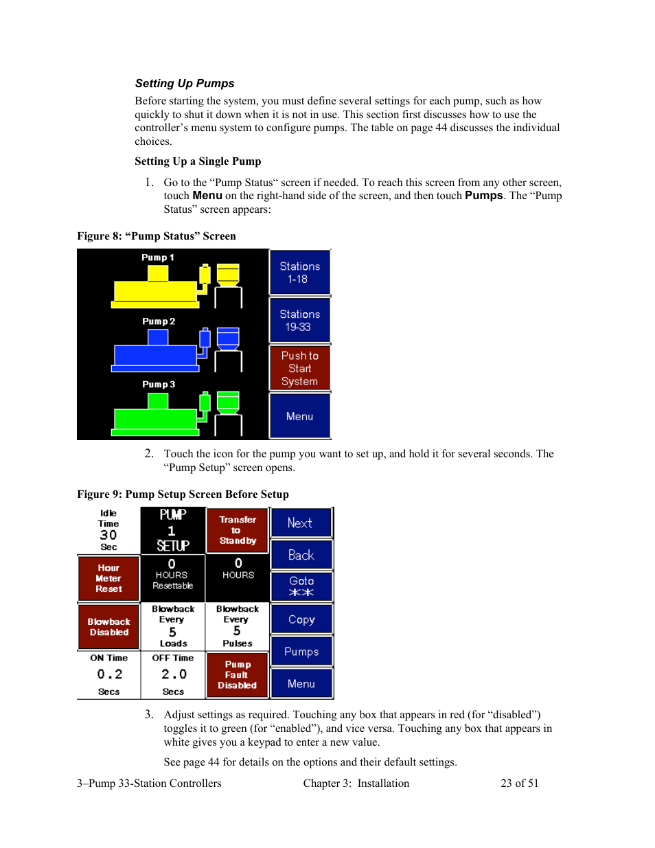 AEC 3-Pump 33-Station Controllers User Manual | Page 24 / 52