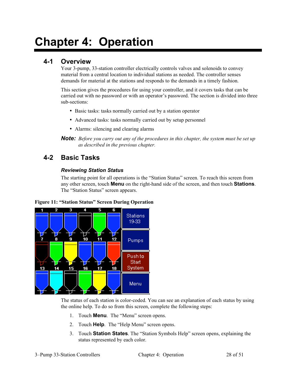 Chapter 4: operation | AEC 3-Pump 33-Station Controllers User Manual | Page 29 / 52