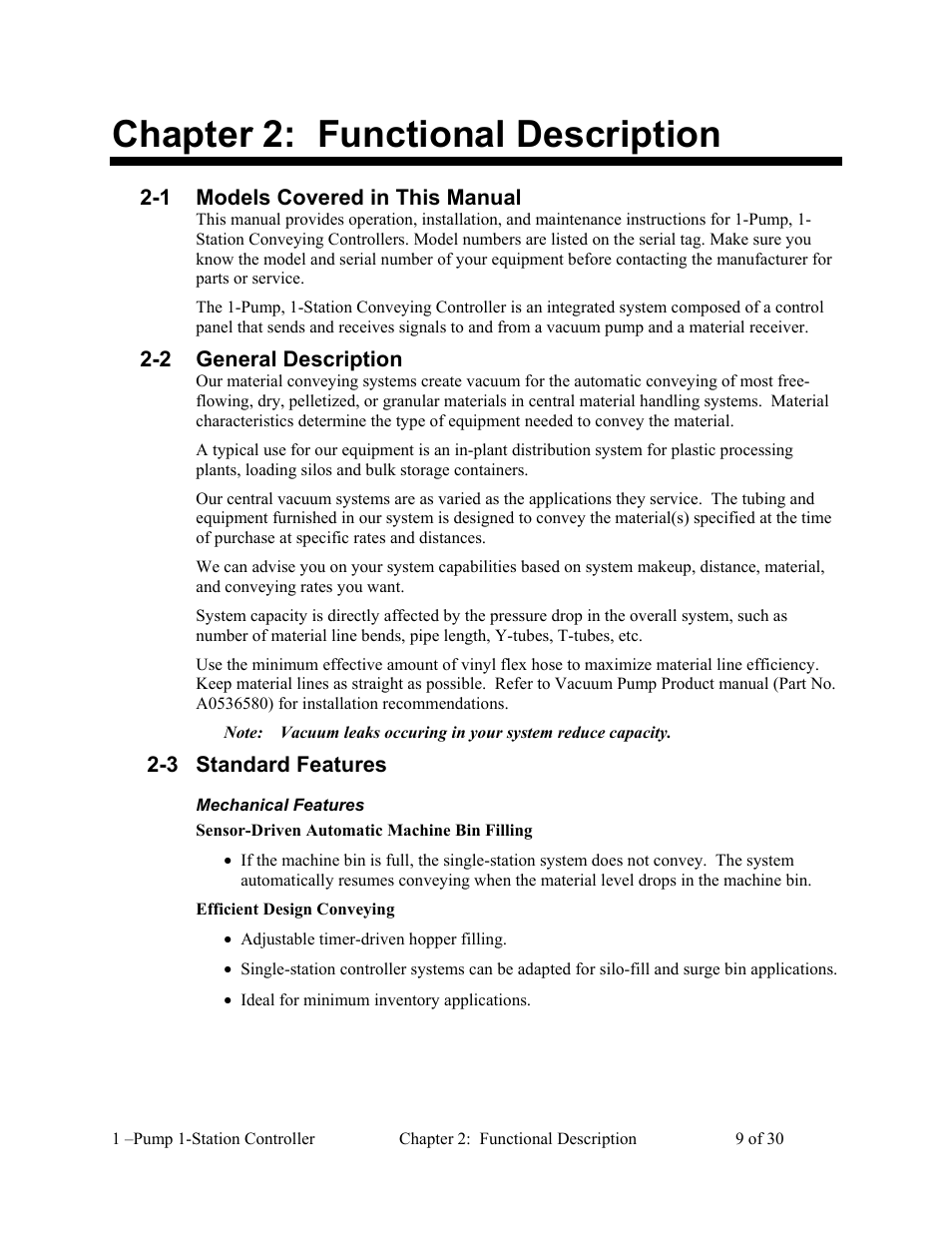Chapter 2: functional description | AEC 1-Pump 1-Station Controller User Manual | Page 10 / 31