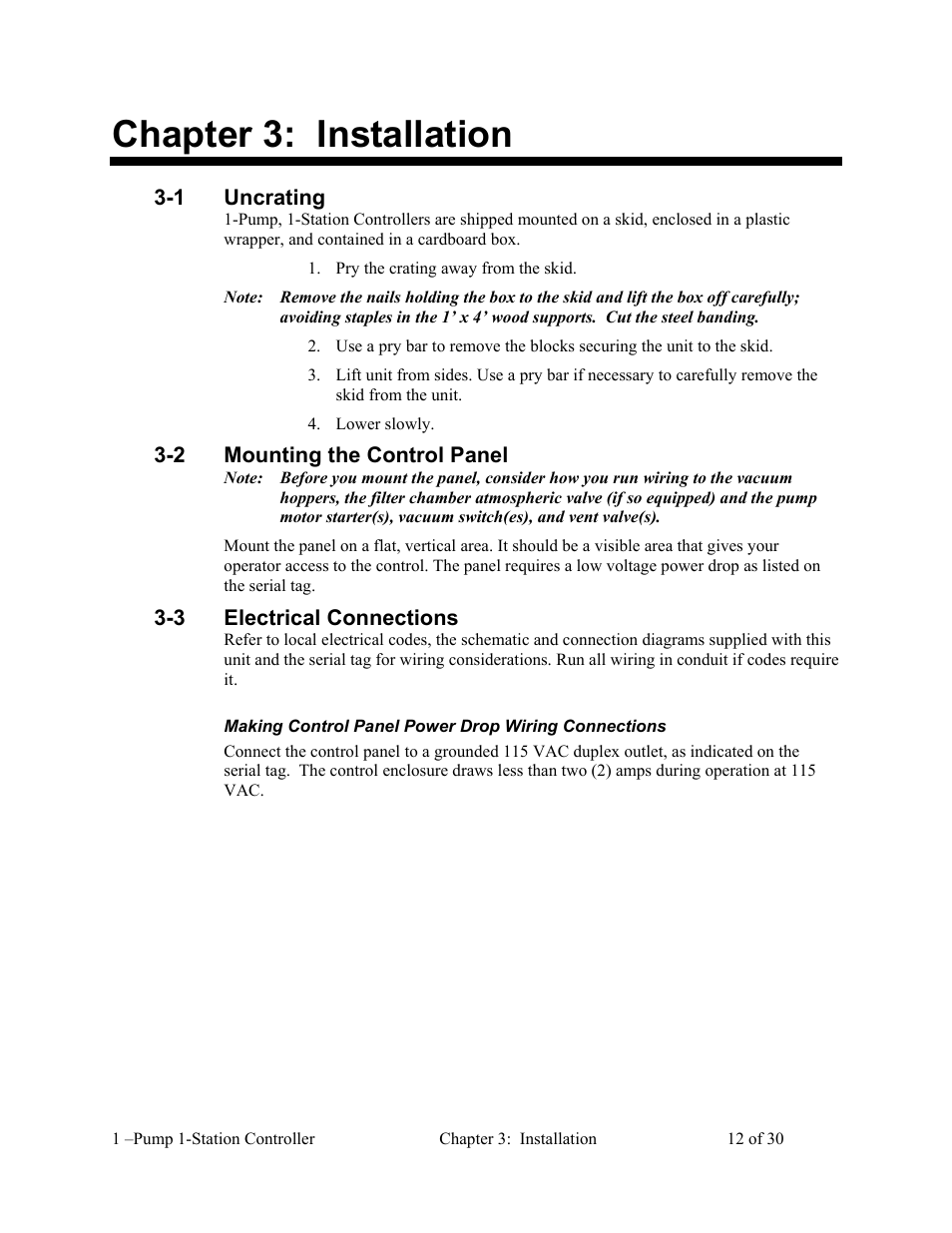 Chapter 3: installation | AEC 1-Pump 1-Station Controller User Manual | Page 13 / 31