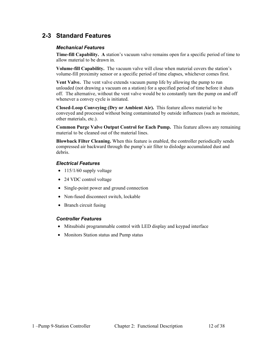 3 standard features | AEC 1-Pump 9-Station Controller User Manual | Page 13 / 39