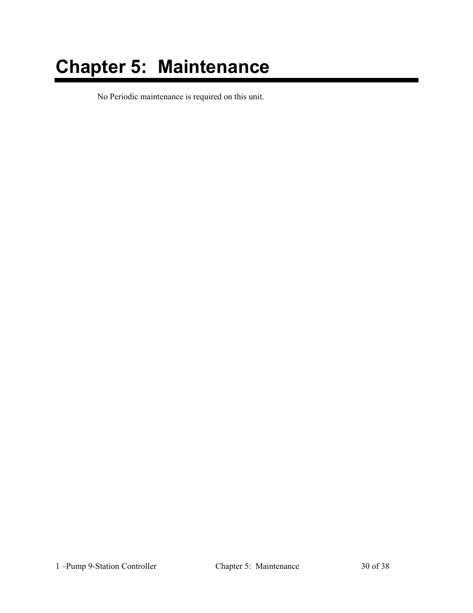 Chapter 5: maintenance | AEC 1-Pump 9-Station Controller User Manual | Page 31 / 39