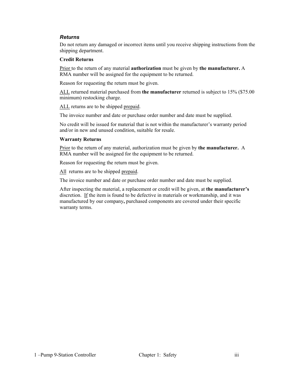 AEC 1-Pump 9-Station Controller User Manual | Page 4 / 39