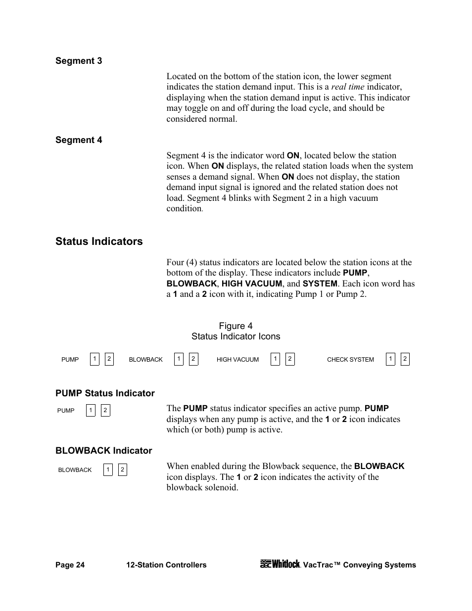 Status indicators | AEC VacTrac Series Conveying Systems User Manual | Page 25 / 97