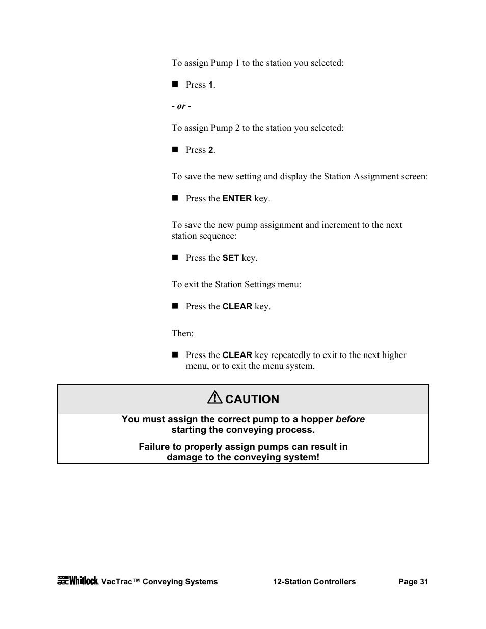 Caution | AEC VacTrac Series Conveying Systems User Manual | Page 32 / 97