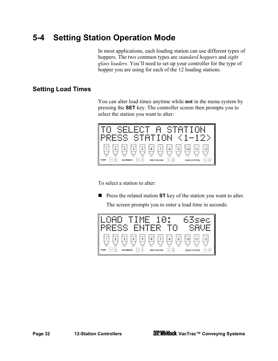4 setting station operation mode | AEC VacTrac Series Conveying Systems User Manual | Page 33 / 97