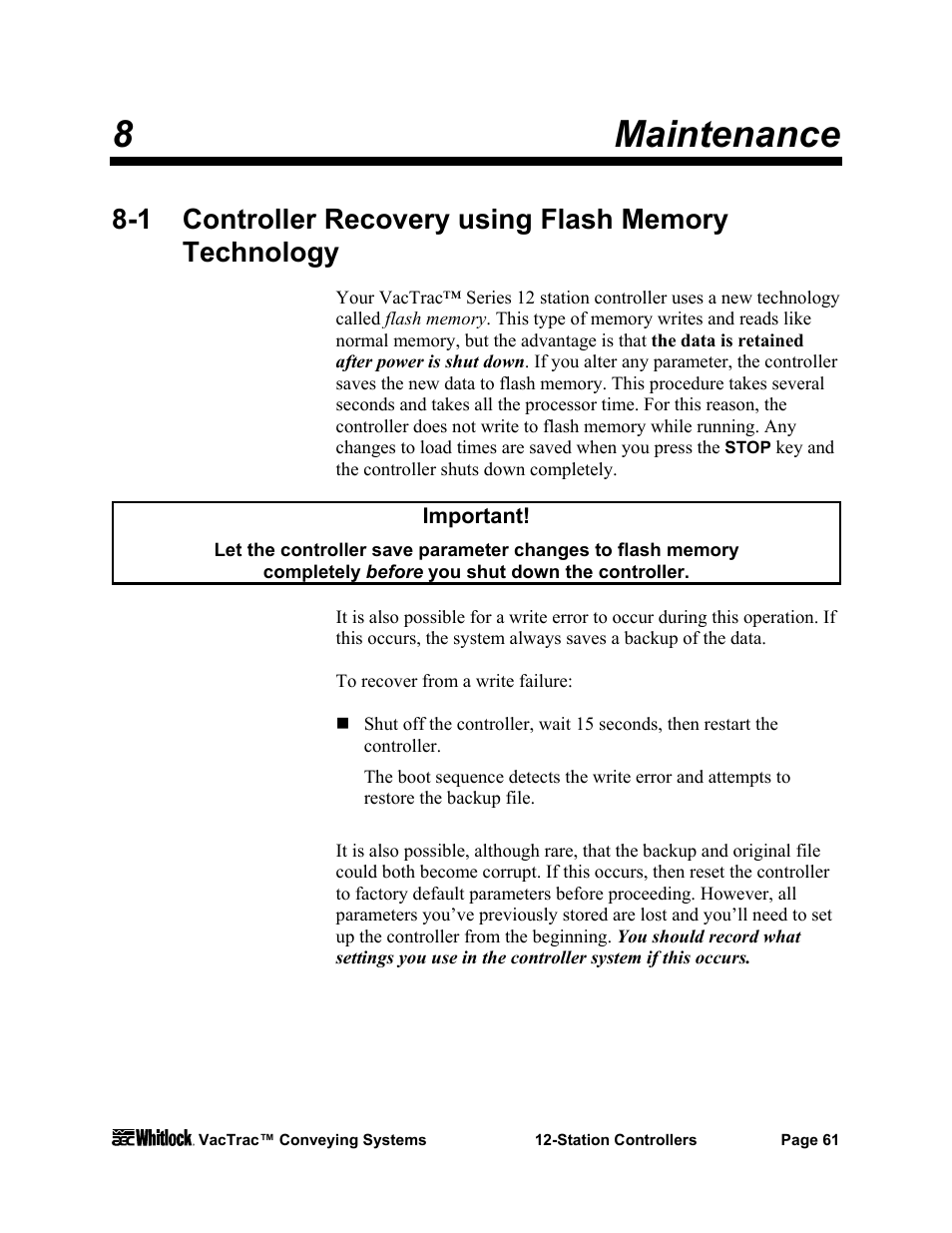 8maintenance | AEC VacTrac Series Conveying Systems User Manual | Page 62 / 97