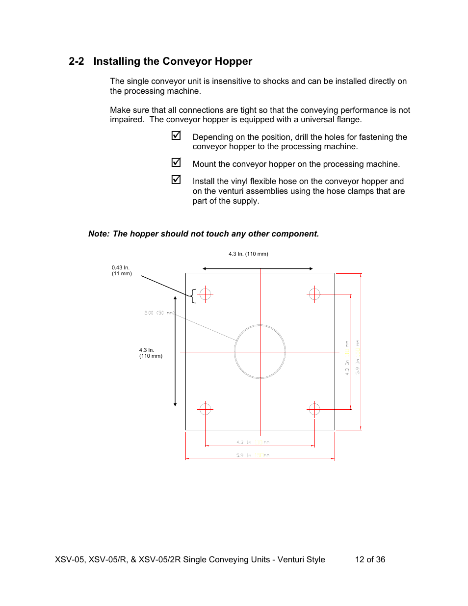 2 installing the conveyor hopper | AEC Single Conveying Units User Manual | Page 13 / 37