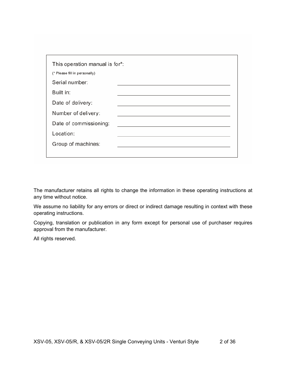 AEC Single Conveying Units User Manual | Page 3 / 37