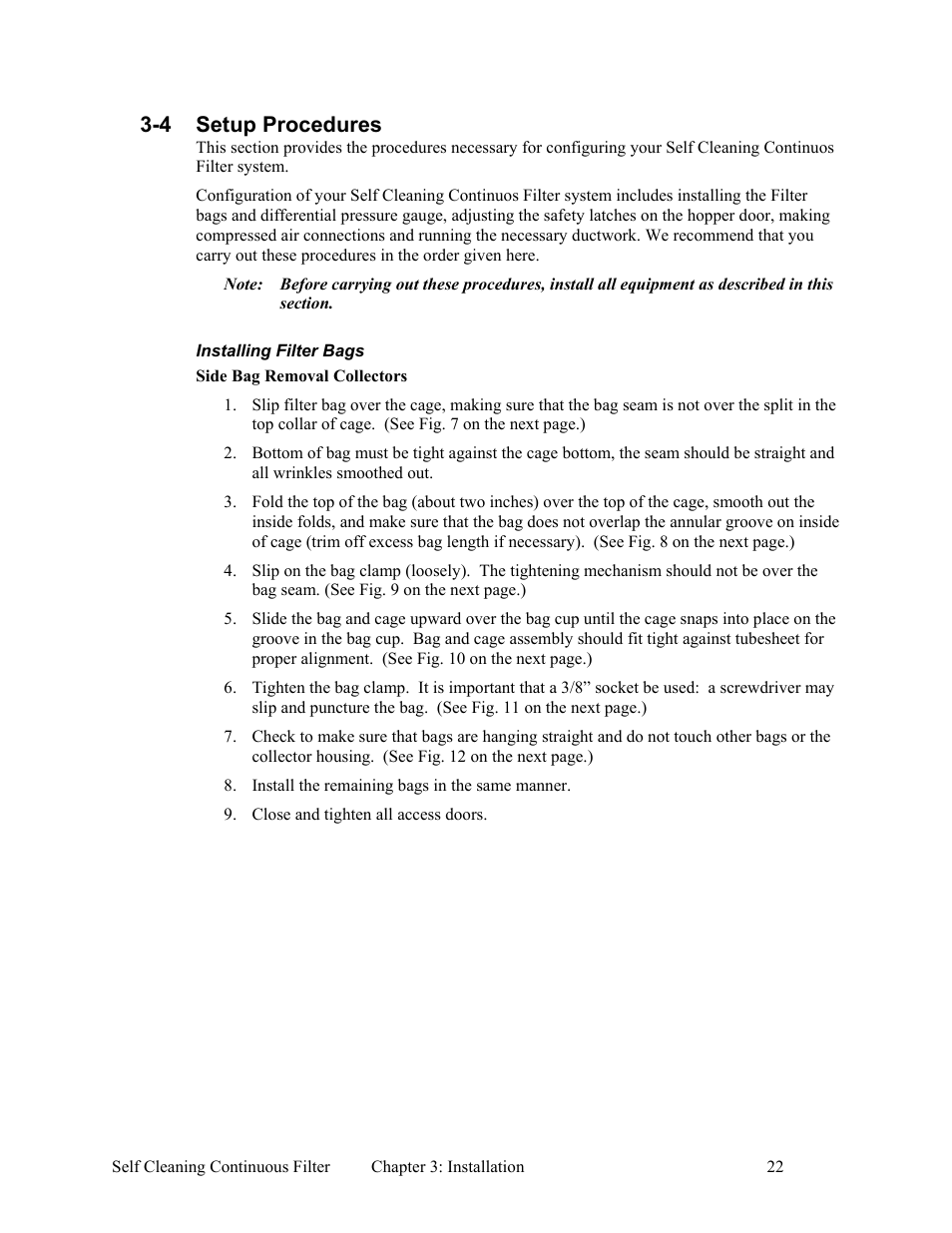 5 initial start-up, 4 setup procedures | AEC Self Cleaning Continuous Filters User Manual | Page 23 / 41