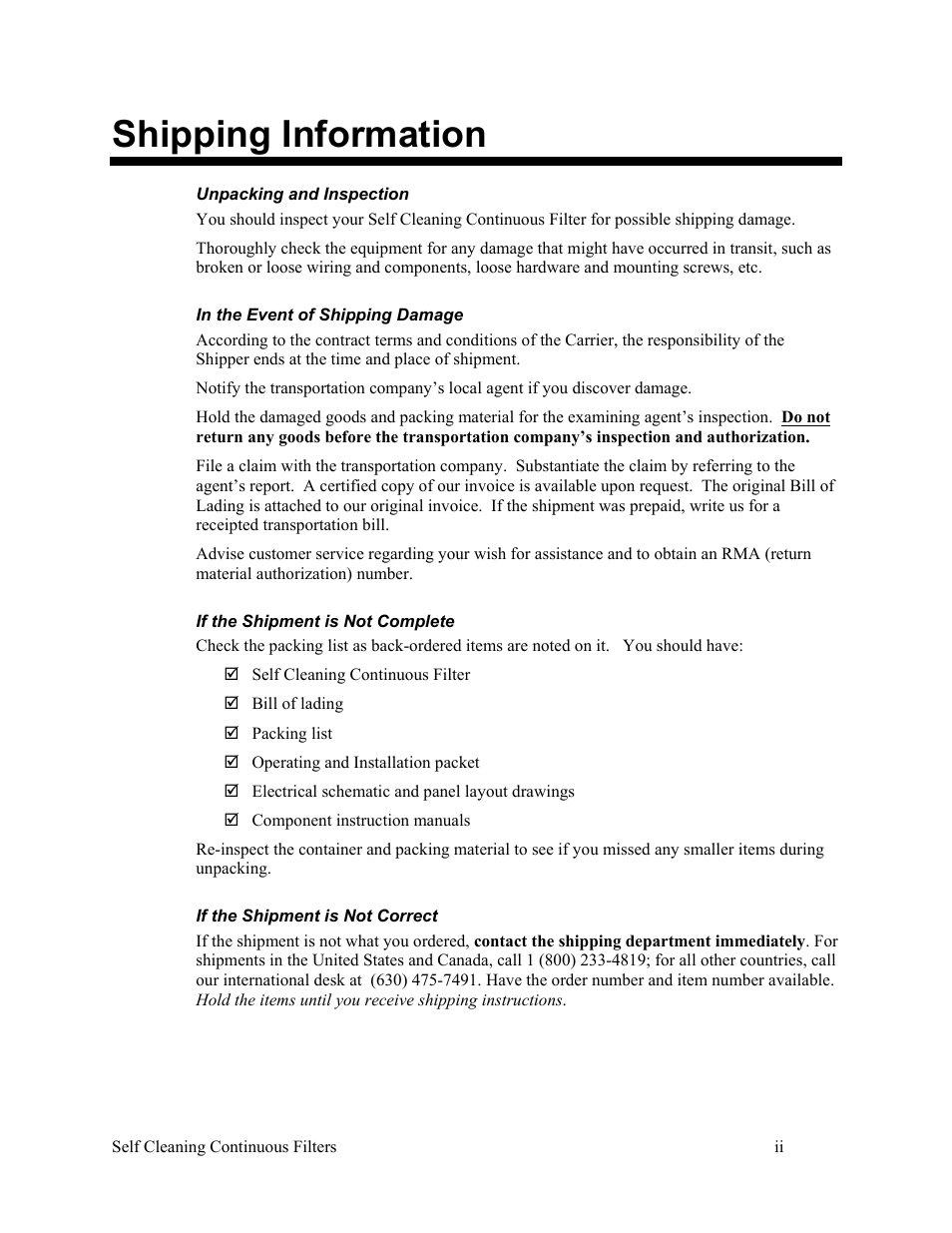 AEC Self Cleaning Continuous Filters User Manual | Page 3 / 41