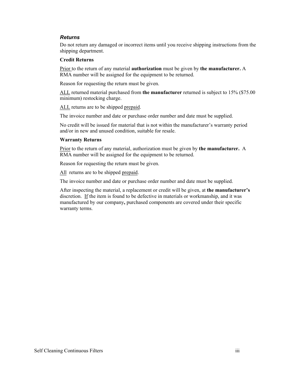 AEC Self Cleaning Continuous Filters User Manual | Page 4 / 41