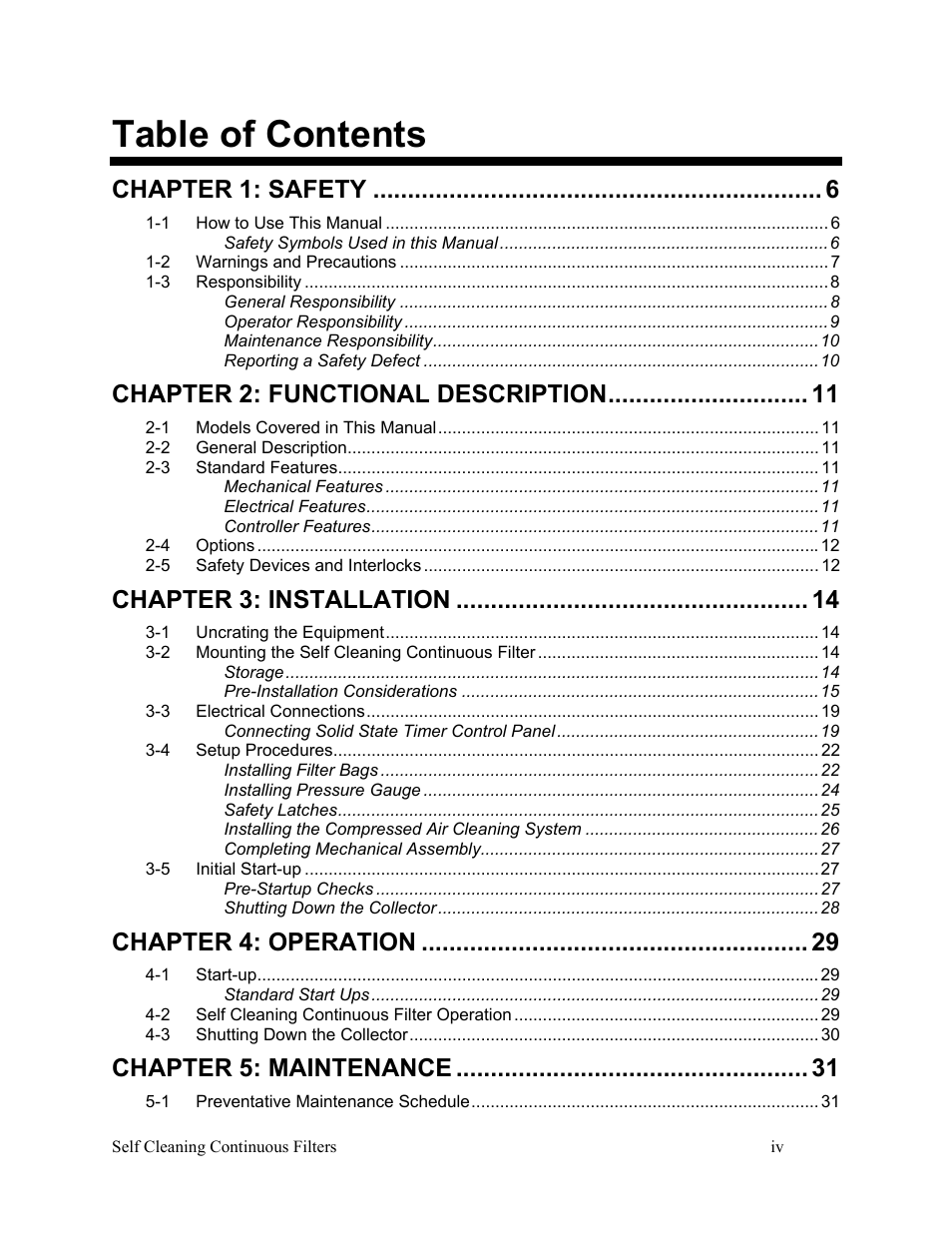 AEC Self Cleaning Continuous Filters User Manual | Page 5 / 41