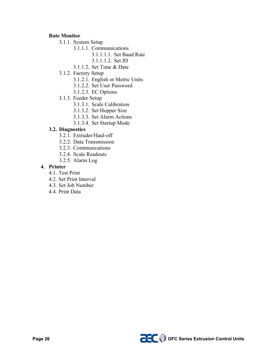 AEC OFC Series User Manual | Page 26 / 40