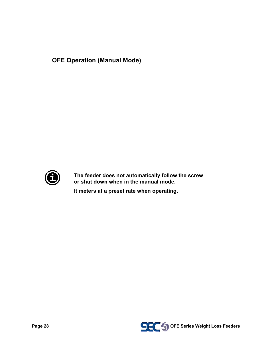 Ofe operation (manual mode), Important | AEC OFE Blender User Manual | Page 29 / 47