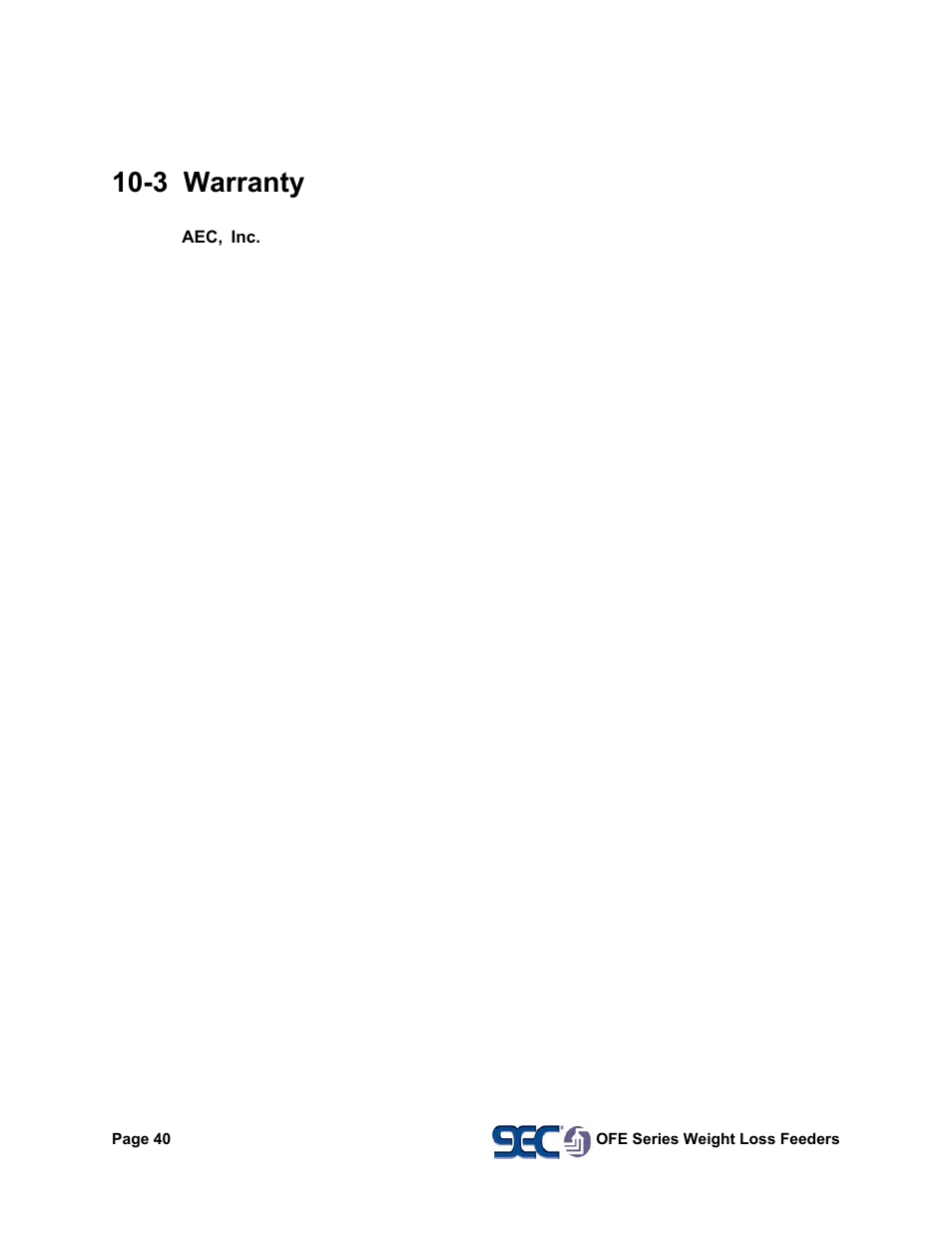 3 warranty | AEC OFE Blender User Manual | Page 41 / 47