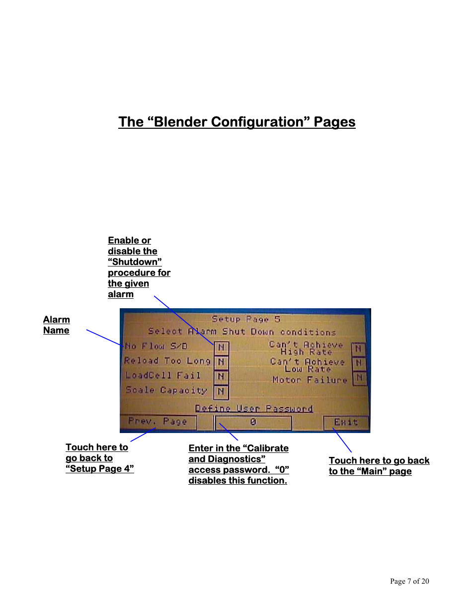 The “blender configuration” pages | AEC OL Series Blender User Manual | Page 8 / 21