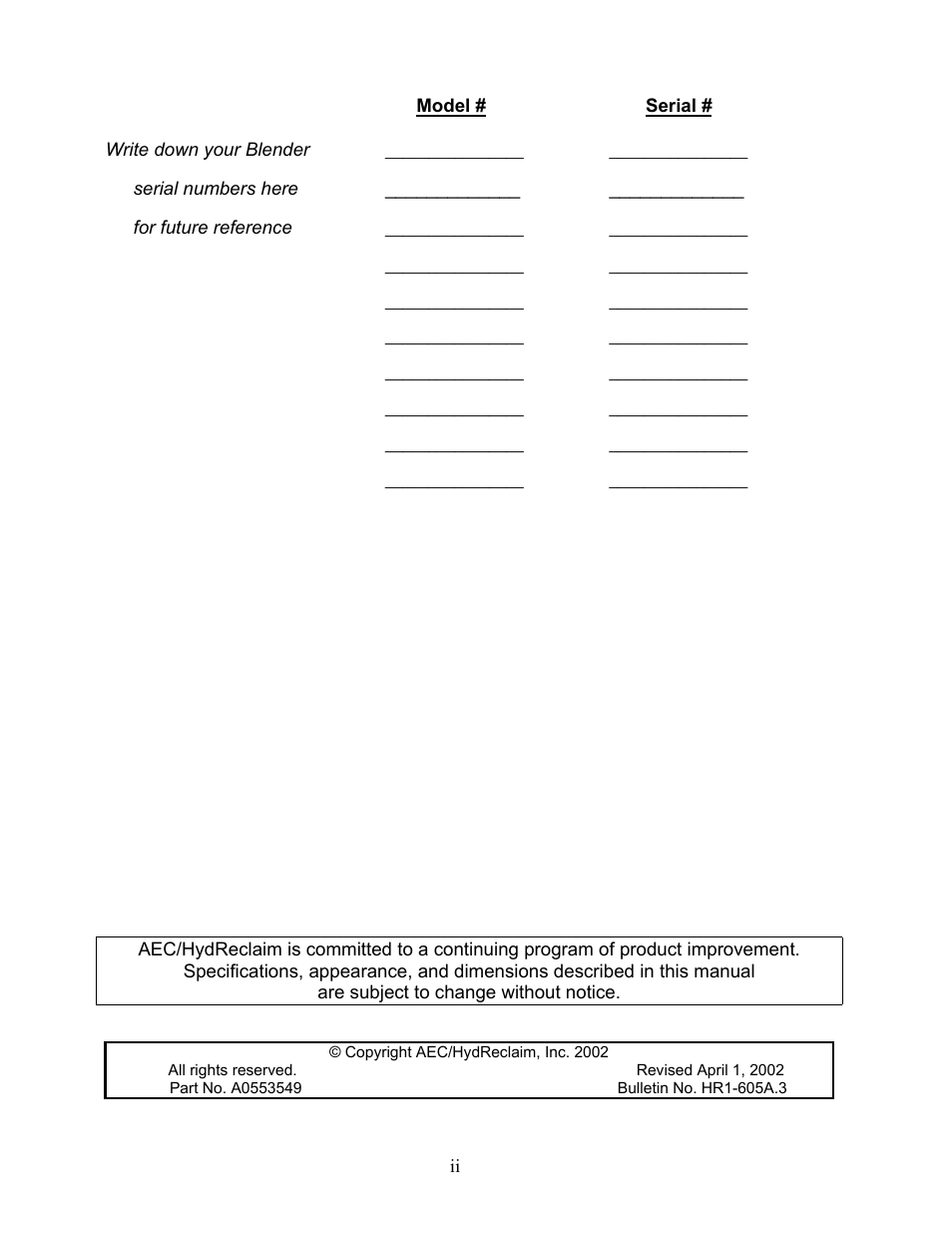 AEC OS Series Gravimetric Batch Blenders User Manual | Page 3 / 119