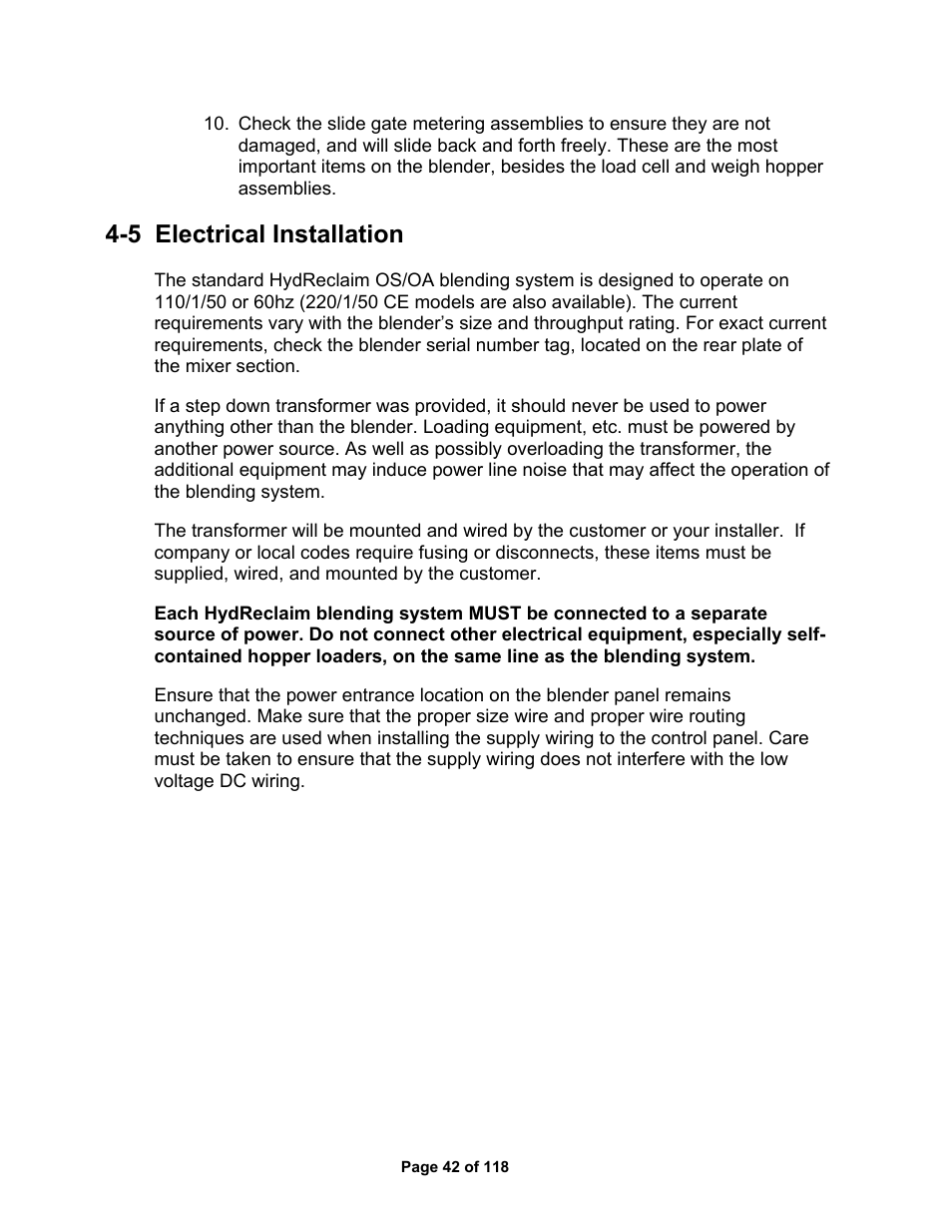 5 electrical installation | AEC OS Series Gravimetric Batch Blenders User Manual | Page 43 / 119