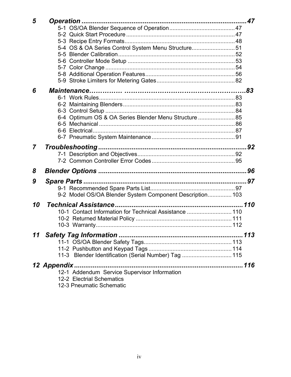 AEC OS Series Gravimetric Batch Blenders User Manual | Page 5 / 119