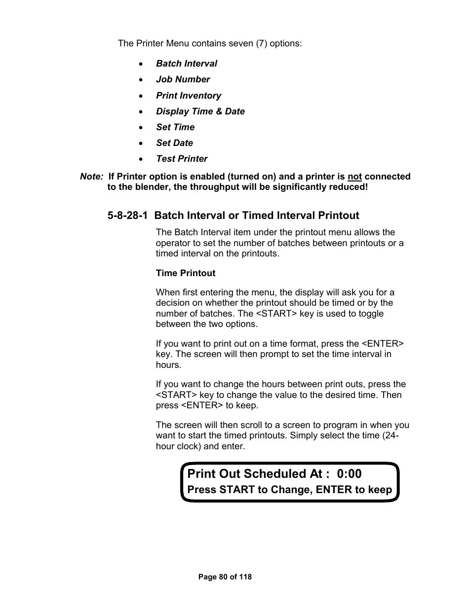 Print out scheduled at : 0:00 | AEC OS Series Gravimetric Batch Blenders User Manual | Page 81 / 119