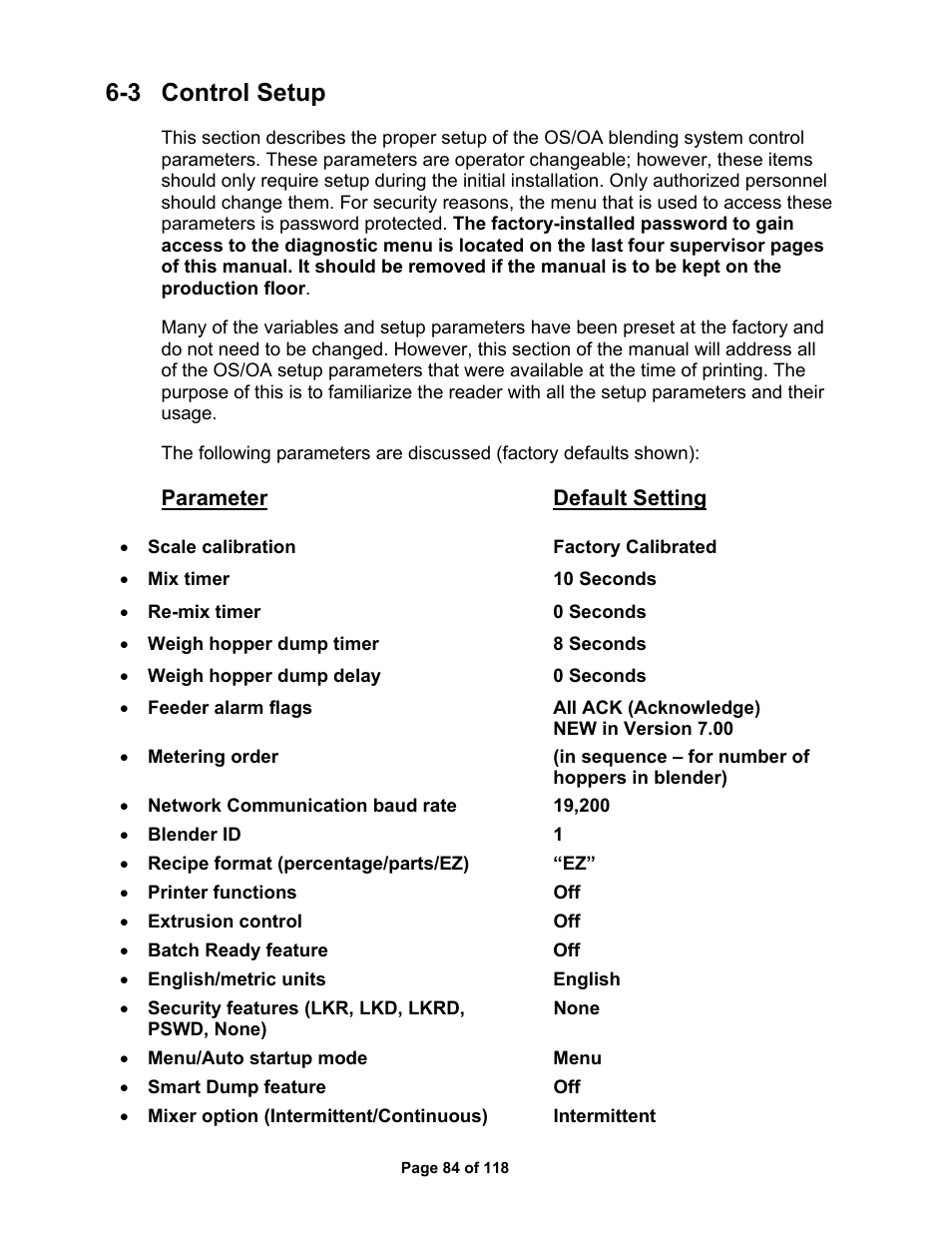 3 control setup | AEC OS Series Gravimetric Batch Blenders User Manual | Page 85 / 119