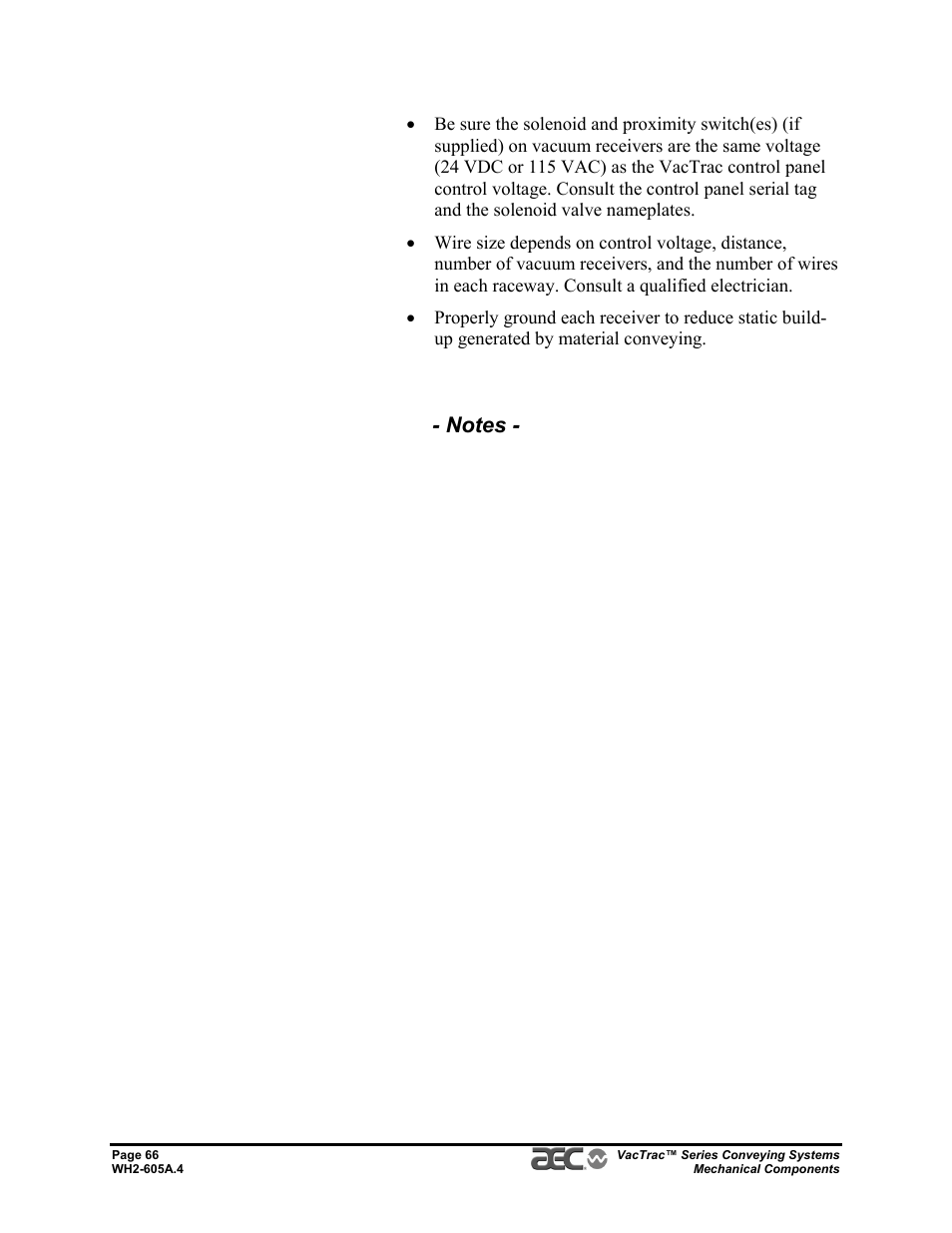 AEC VacTrac Series Conveying Systems User Manual | Page 66 / 120