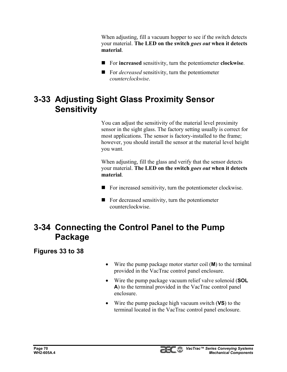 AEC VacTrac Series Conveying Systems User Manual | Page 70 / 120