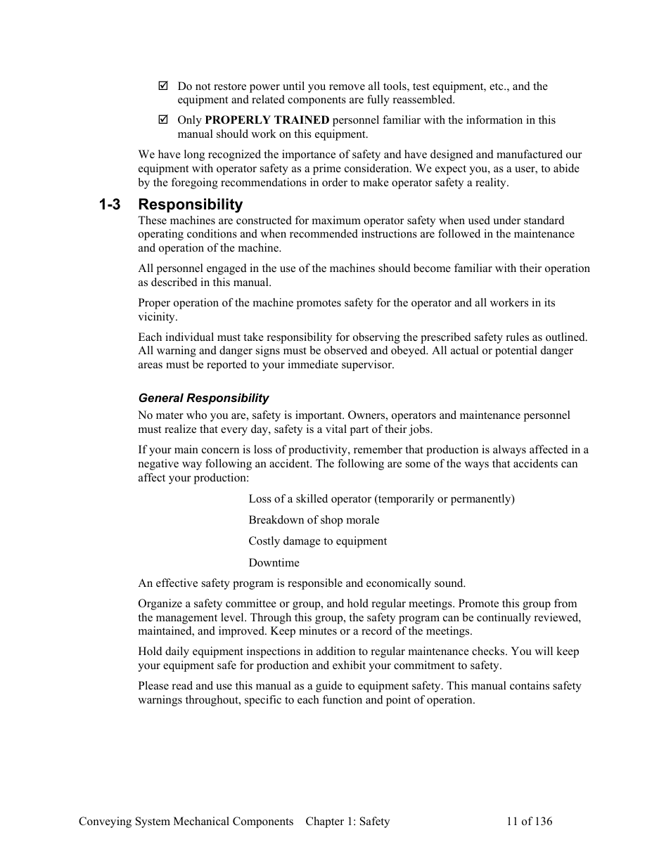 Responsibility, General responsibility, 3 responsibility | AEC VacTrac Series Conveying Systems User Manual | Page 12 / 137