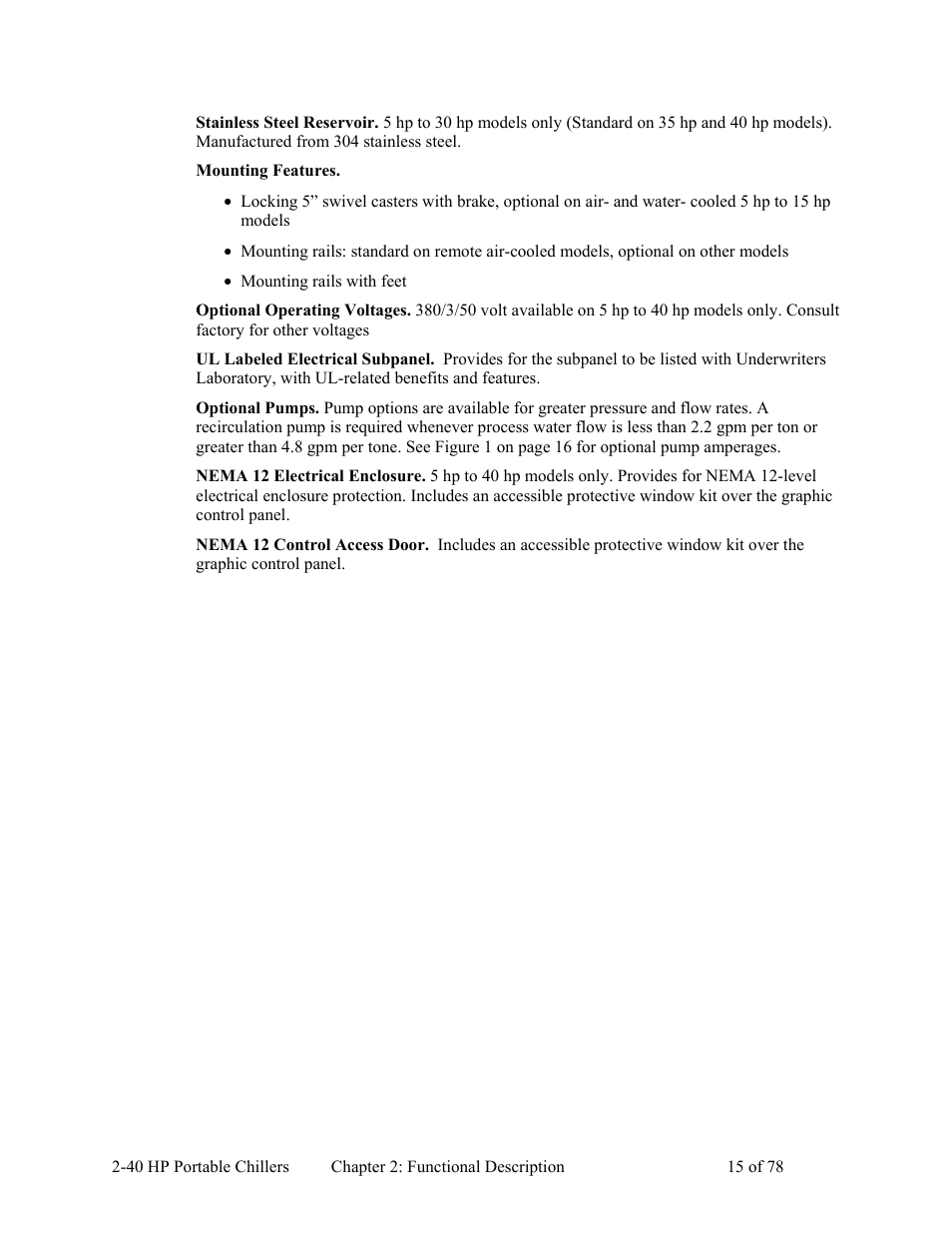 AEC 2-40 HP Portable Chillers User Manual | Page 16 / 79